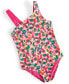 ფოტო #1 პროდუქტის Toddler & Little Girls Floral-Print One-Piece Swimsuit, Created for Macy's
