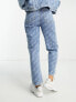 Фото #3 товара HUGO 435 jeans in mid blue with all over script logo