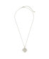 Gold-Tone or Silver-Tone Cubic Zirconia Detail Flower Ophelia Pendant Necklace