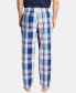 ფოტო #2 პროდუქტის Men's Cotton Plaid Pajama Pants