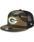Фото #1 товара Men's Camo Green Bay Packers Woodland Trucker 2.0 9FIFTY Snapback Hat
