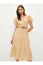 Фото #1 товара Платье LC WAIKIKI с круглым вырезом и короткими рукавами, декорированное поясом