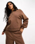 Chelsea Peers Mix&Match zip through sweatshirt in brown