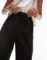 Фото #12 товара Topshop Tall tailored slim cigarette high-waisted pleat trouser in black