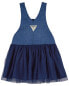 Toddler Tulle and Denim Jumper Dress 5T