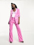 Фото #4 товара Pieces oversized satin blazer in bright pink