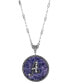 Фото #5 товара 2028 blue Round Pewter Initial Pendant Necklace
