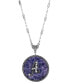 ფოტო #5 პროდუქტის Blue Round Pewter Initial Pendant Necklace