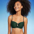 Women's Light Lift Tie-Front Keyhole Pique Textured Bikini Top - Shade & Shore