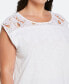 ფოტო #3 პროდუქტის Plus Size Cotton Lace Yoke Top