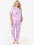 2Pcs Joy Spun knit Pajamas Sets Women X-Large Purple Polyester Blend Sleep Set