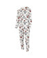 ფოტო #2 პროდუქტის Men's White Chicago Bears Allover Print Docket Union Full-Zip Hooded Pajama Suit