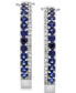 ფოტო #3 პროდუქტის Sapphire (5/8 ct. t.w.) & Diamond (1/8 ct. t.w.) Hoop Earrings in 14k White Gold