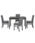 Фото #5 товара Modern Dining Table and 4 Chairs Set with Upholstered Seats and Sturdy Wood Legs