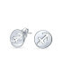 ფოტო #1 პროდუქტის Mini Dainty Circle Celestial 12 Constellation Tiny Astrology Horoscope Zodiac Stud Earrings For Women .925 Sterling Silver 12 Birthday Months