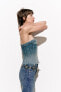 Denim trf corsetry-inspired top