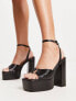 ASOS DESIGN Nixie ring detail platform high heeled sandals in black