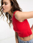 Фото #4 товара Only exclusive racer neck top in red