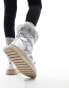 Steve Madden – Ice-Storm – Schneestiefel in Silber mit verzierten Schnürsenkeln