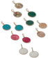 Gold-Tone & Colored Disc Drop Earrings