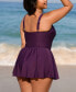 ფოტო #3 პროდუქტის Women's Dreamscapes Ruffled Plus Size Swim Dress