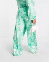 Фото #2 товара Collective the Label Curve exclusive trouser co-ord in green swirl print