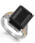 ფოტო #1 პროდუქტის Onyx (10-1/2 ct. t.w.) and Diamond Accent Ring in Sterling Silver and 14k Gold