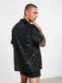 ASOS DESIGN regular shirt in velvet burnout leopard print jacquard
