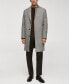 Men's Herringbone Pattern Wool Coat