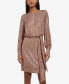 Фото #1 товара Women's Sequin Blouson-Sleeve Boat-Neck Dress