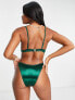 Фото #2 товара South Beach mix & match exaggerated wire bikini top in high shine emerald green