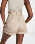 Фото #4 товара Morgan belted high waist shorts in beige