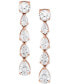 ფოტო #7 პროდუქტის Cubic Zirconia Drop Earrings in Sterling Silver, Created for Macy's