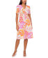 Petite Floral-Print Twist-Front Midi Dress