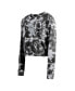 ფოტო #3 პროდუქტის Women's Black Chicago White Sox Tie-Dye Cropped Long Sleeve T-shirt