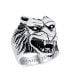 ფოტო #5 პროდუქტის Hunter Animal Norse Viking Warrior Signet Fierce Roaring Wolf Head Ring Oxidized .925 Sterling Silver