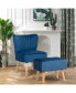 Leisure Chair and Ottoman Thick Padded Velvet Tufted Sofa Set