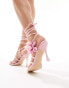 Фото #3 товара Public Desire Petal strappy heeled sandals with corsage