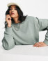 Фото #3 товара ASOS DESIGN minimal oversized sweat with shoulder pad in moss green