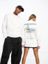 ASOS DESIGN unisex oversized license sweatshirt with Hokusai Wave print in white