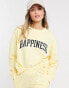 Фото #1 товара New Look co-ord happiness slogan sweat in light yellow