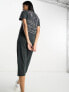 Фото #4 товара ASOS DESIGN midi t-shirt dress with gothic graphic in washed charcoal