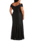 Фото #2 товара Plus Size Off-The-Shoulder Lace Gown