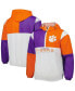 ფოტო #1 პროდუქტის Men's White, Orange Clemson Tigers Fair Catch Half-Zip Anorak Jacket