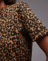 Фото #3 товара Mango leopard print t-shirt in brown