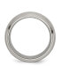 ფოტო #3 პროდუქტის Titanium Satin and Polished Beveled Edge Wedding Band Ring