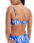 New Look bandeau bikini top in blue pattern 34 - фото #8