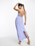 Фото #3 товара ASOS DESIGN textured strappy midi dress with fold over bust in cornflower blue