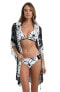 La Blanca Womens Kimono Cover-up Swimwear, Black Moonlit Silhouette, S/M US