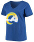ფოტო #3 პროდუქტის Women's Plus Size Aaron Donald Royal Los Angeles Rams Name Number V-Neck T-shirt